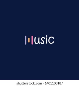 Logo music minimalist elegant and creative design
