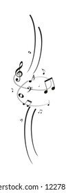 Logo with music notes