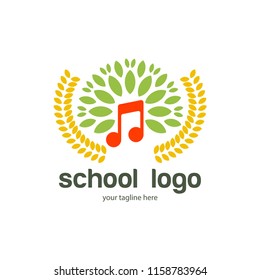 logo music school, learning and arts education. music schools and colleges.
