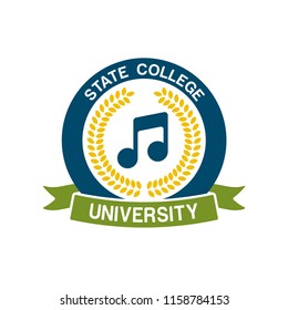 logo music school, learning and arts education. music schools and colleges.