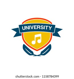 logo music school, learning and arts education. music schools and colleges.