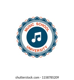 logo music school, learning and arts education. music schools and colleges.