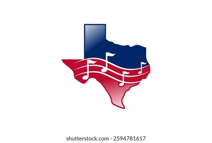 Logo of music with texas design concept