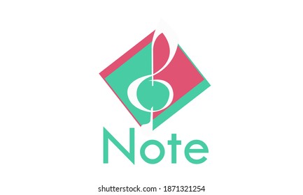 Logo-Musiknote auf einem Quadrat
