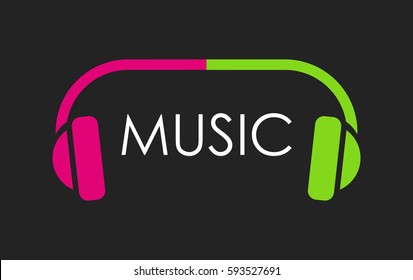Logo for Musical Web Site or Club in Dark Color and Modern Style.