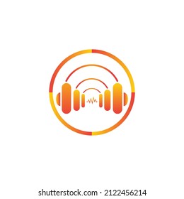 Logo de la música.Ilustración vectorial con fondo blanco.