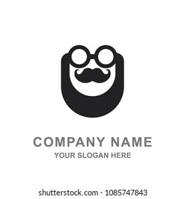 Logo Mustache Beard Glasses Vector Illustration