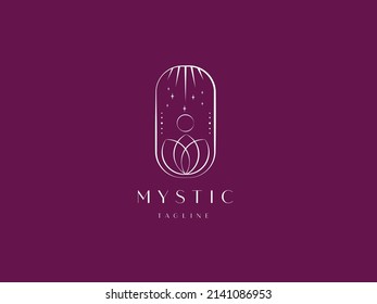
Logo with mystic, chakra opening, aura, lotus, star, magic symbols
