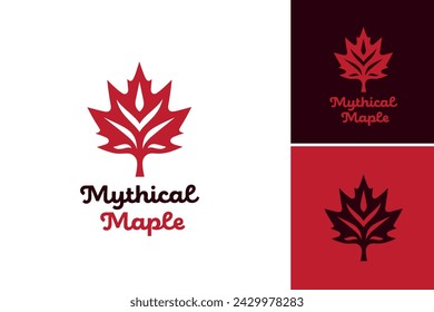 Logo for Mythical Maple, perfect for branding furniture store, maple products, home decor shop, autumn events, local business.