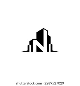 logo N Buildings letter design vector Monogram Icon Template