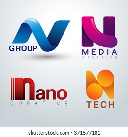 Logo N Design : Corporate Identity Logo : Vector Illustration