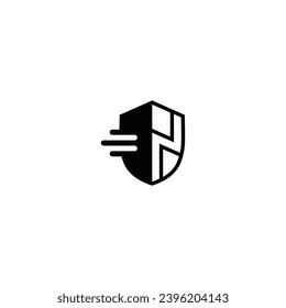 Logo n initial n Cyber security