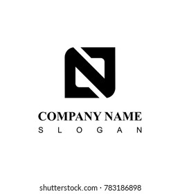 Logo N initial design icon. flat black symbol on white background