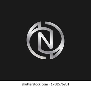 Logo N letra en círculo. Elemento de plantilla de diseño de vectores para su aplicación o identidad de empresa.
