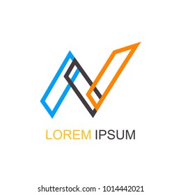 Logo n letter. Isolated on white background.