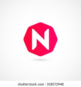 Logo N letter. Isolated on white background. Vector illustration, eps 10.