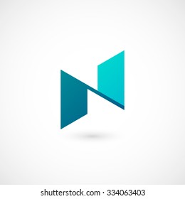 Logo N letter. Isolated on white background. Vector illustration, eps 10.