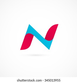 Logo N letter. Isolated on white background. Vector illustration, eps 10.