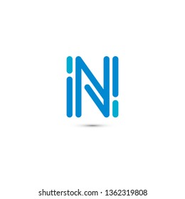 Logo N letter. Modern design with lines. Isolated on white background. Vector illustration, eps 10.