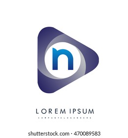 Logo N letter in the triangle shape, font icon, Vector design template elements for your application or company identity.