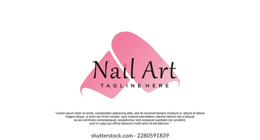 Logo nail beauty or nail polish icon logo design for beauty salon with unique concept Premium Vector