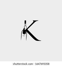uña de logotipo con diseño vectorial de letra k