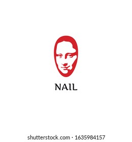 Logo Nail with a masterpiece of Mona Lisa