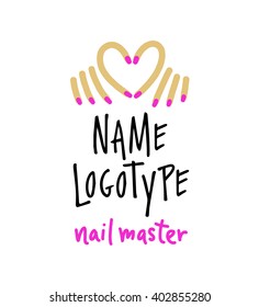 Logo for the nail masters. Hands folded in the form of heart.