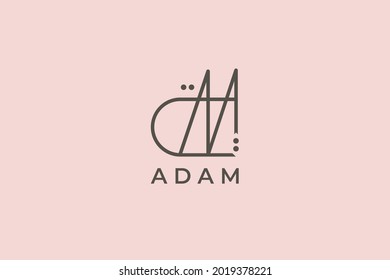 nombre del logotipo adam. diseño de logotipo utilizable para logotipo privado, icono web de tarjeta de nombre de negocio, icono de medios sociales