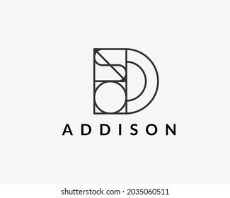 nombre del logotipo Addison diseño del logotipo utilizable para el logotipo privado, icono de la tarjeta de visita web, icono de los medios sociales