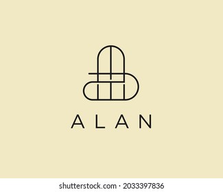 logo name Alan usable logo design for private logo, business name card web icon, social media icon