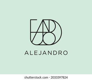 logo name Alejandro usable design for private logo, business name card web icon, social media icon