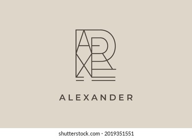 logo name Alexander, usable logo design for private logo, business name card web icon, social media icon