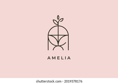 logo name Amelia, usable logo design for private logo, business name card web icon, social media icon