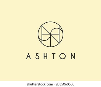 nombre del logotipo Diseño del logotipo utilizable de Ashton para el logotipo privado, icono de la tarjeta de crédito, icono de los medios sociales