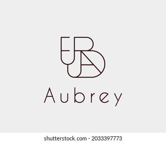 logo name Aubrey usable logo design for private logo, business name card web icon, social media icon