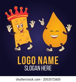 LOGO NAME COXINHAS BRAZILIAN MASCOTE BLUE AND YELLOW