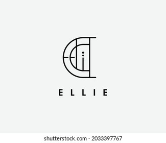 ,nombre del logotipo Ellie diseño del logotipo utilizable para el logotipo privado, icono de la tarjeta de nombre de negocio, icono de los medios sociales