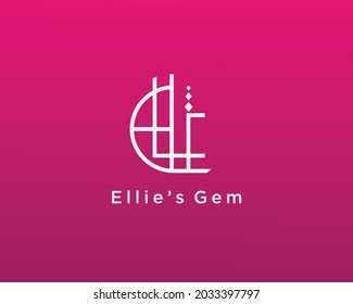 nombre del logotipo Ellie diseño del logotipo utilizable para el logotipo privado, icono de la tarjeta de empresa en la web, icono de los medios sociales