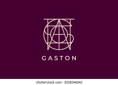 logo name Gaston, usable logo design for private logo, business name card web icon, social media icon