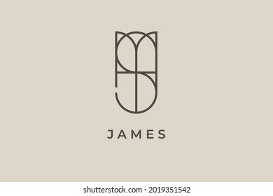nombre del logotipo James, diseño del logotipo utilizable para el logotipo privado, icono de la tarjeta de crédito, icono de medios sociales