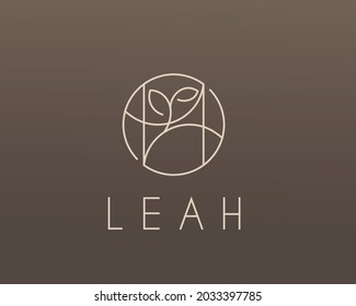 nombre del logotipo Leah diseño del logotipo utilizable para el logotipo privado, icono de la tarjeta de visita web, icono de los medios sociales