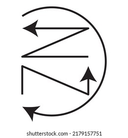 Logo for the name with the letters Z and N. Letters and arrows. Simple vector illustration
