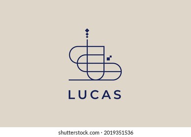 logo name Lucas usable logo design for private logo, business name card web icon, social media icon