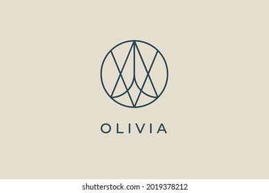 nombre del logo Olivia. diseño de logotipo utilizable para logotipo privado, icono web de tarjeta de nombre de negocio, icono de medios sociales