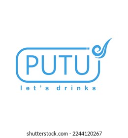 Logo con el nombre de la ilustración del vector de diseño PUTU Fondo blanco