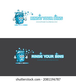 The logo name Rinse Bins.Its a trash wash company logo.