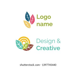 Logo name vector, isolated icon of design and creative in flat style. Business concept and representation of corporation. Leaves and ecology sign - Powered by Shutterstock - Get 15% off with code: PIKWIZARD15