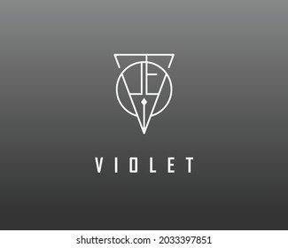 logo name Violet usable design for private logo, business name card web icon, social media icon