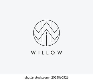 logo name Willow usable logo design for private logo, business name card web icon, social media icon